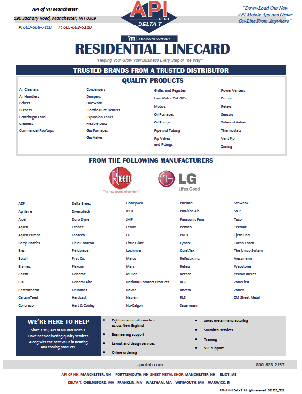 Residential Line Card